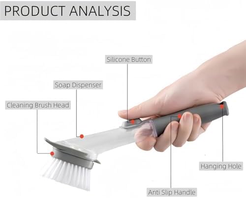 Xicennego Dish Wand Set No-Scratch Cleaning Brush with Soap Dispenser and Replacement Heads