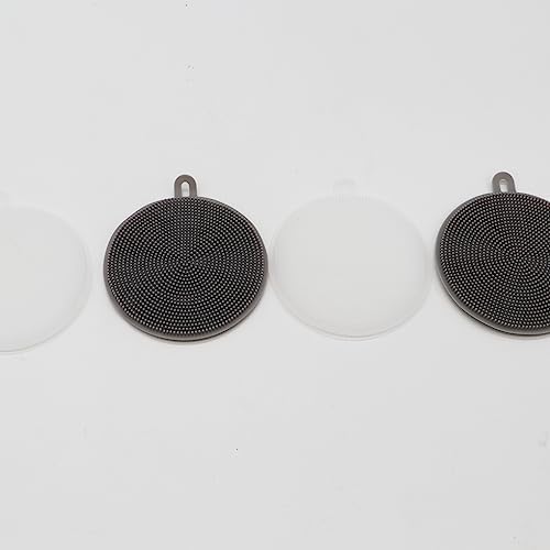 Pokinge 4 Pcs Silicone Dish Scrubber Non-Scratch
