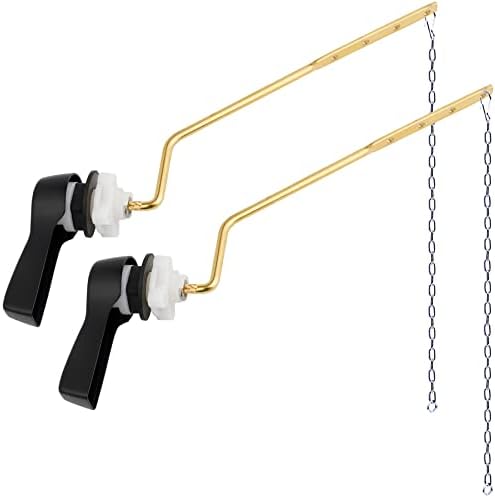 Hibbent 2-Pack Universal Side Mount Toilet Handle Set for Tank Flushers