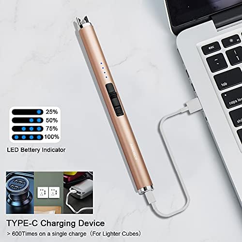 ARECTECH Rechargeable Electric Candle Lighter for Outdoor Use