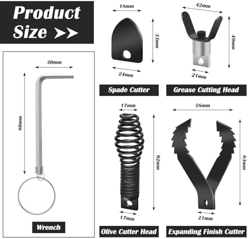 COITEK 4PCS Drain Cleaner Set Multi-Functional Drain Snake for Plumbing Black
