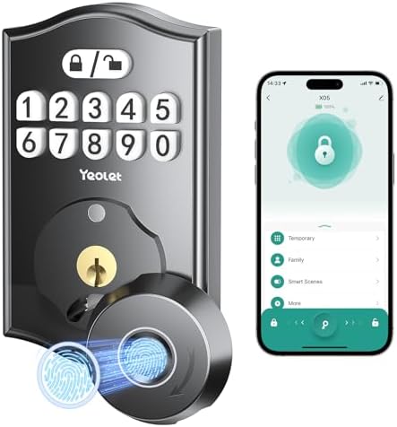 Yeolet Smart Deadbolt with Fingerprint and App Control