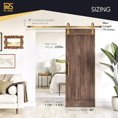Adjustable Gold Barn Door Complete Hardware Kit