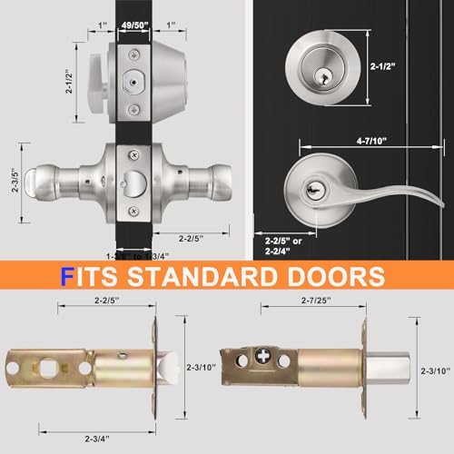 2-Pack Exterior Door Lever Set with Satin Nickel Finish