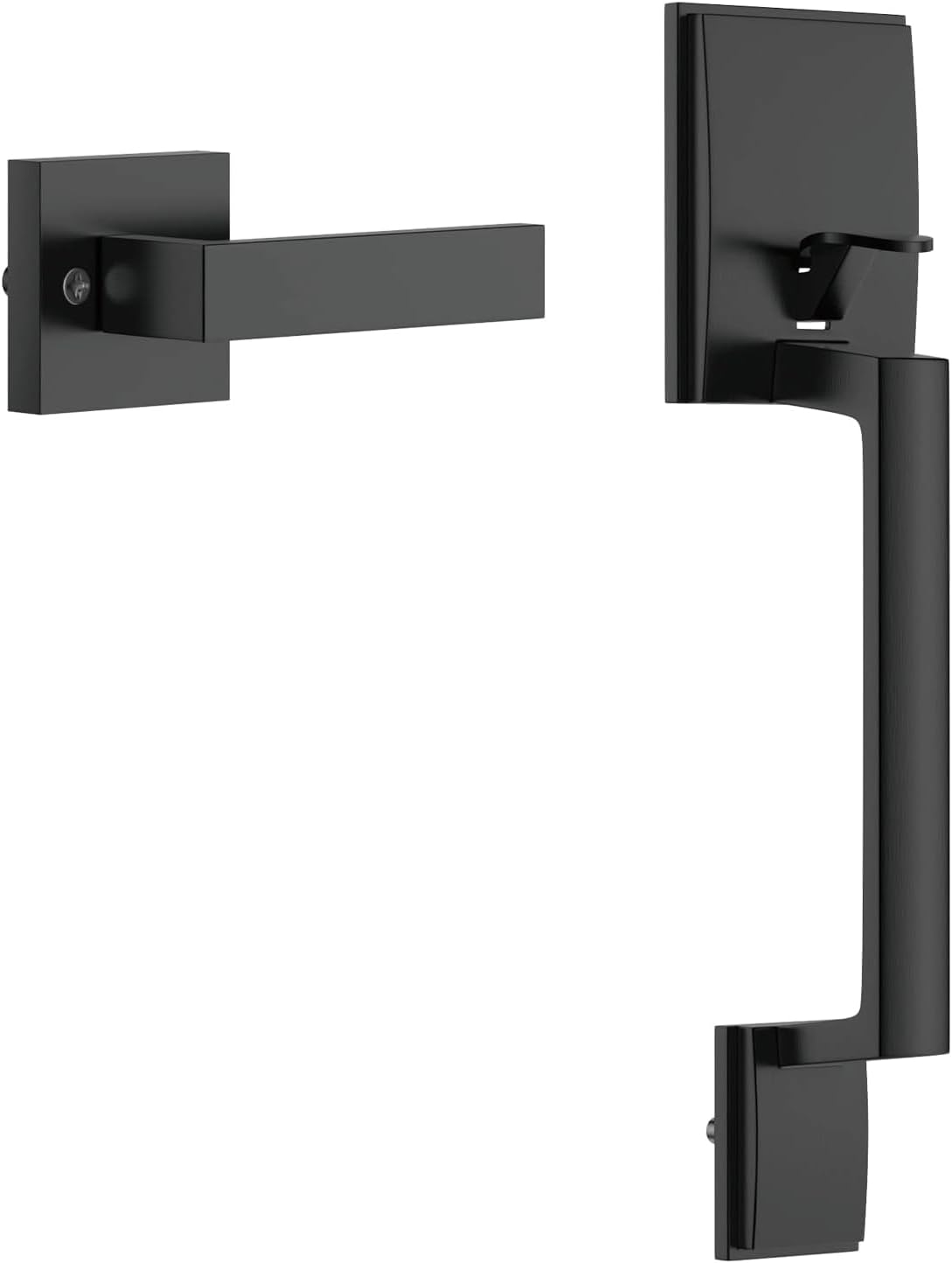 Zciuyo Front Entry Door Handle SetBlack MatteStandard Cylinder Door Hardware with 2 Adjustment Latches and 100 Warranty