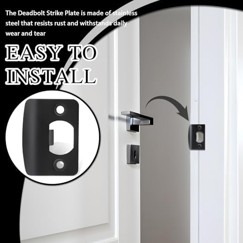 8-Piece Stainless Steel Door Strike Plate Set