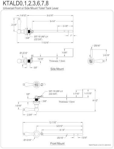 Victoria-Brilliant FrontSide Mount Toilet Tank Lever