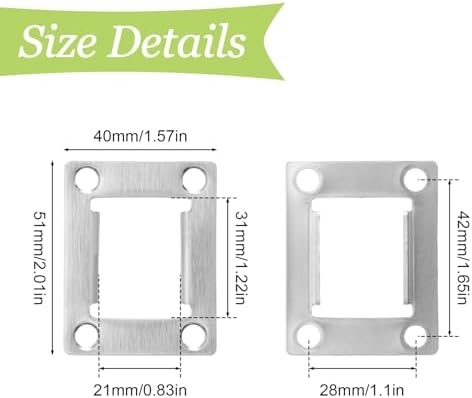 Sturdy stainless steel door strike plate for deadbolt replacement