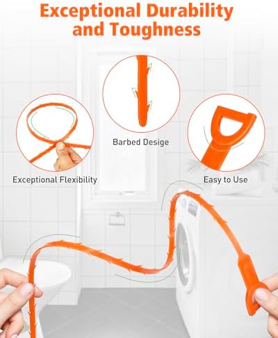 DrSnake 25-Inch Drain Hair Remover - 6 Pack