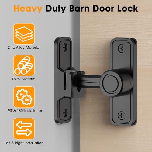 MeBantoo 2-Pack 90180 Degree Barn Door Lock Hardware