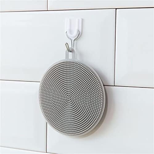 4PCS Silicone Dish Scruber Set Multipurpose Kitchen Tool with Reusable Silicone Sponges GrayWhite