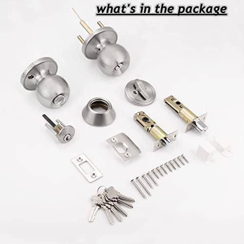 Probrico 3-Pack Door Knob Set with Deadbolts Keyed Alike 36 Keys