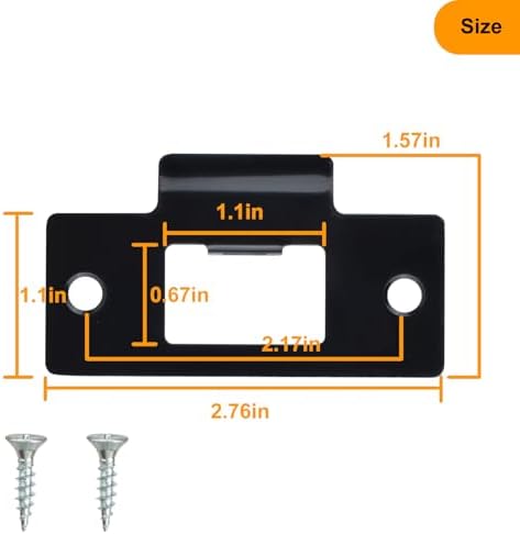 10PCS Universal Door Strike Plate with Screw Stainless Steel Deadbolt Covers Door Reinforcement Kit Black