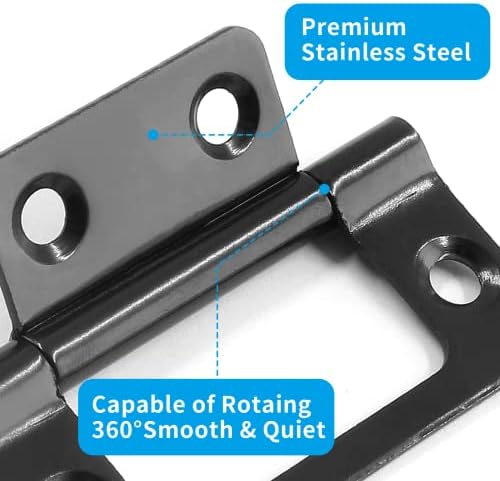 Sturdy 6-Piece Non-Mortise Hinges for Black Cabinets