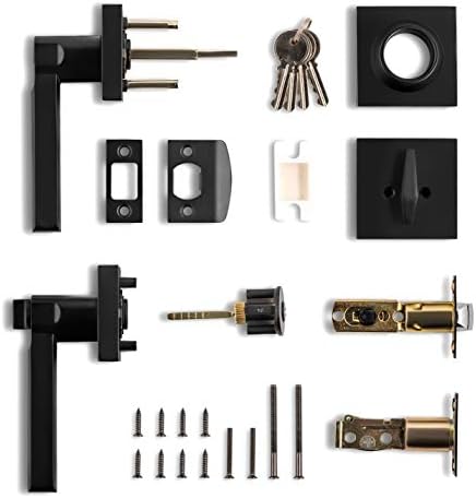 Modern Door Access Set Iron-Black Finish