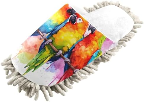 RunningBear White Chenille Mop Slippers