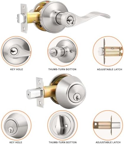 2-Pack Exterior Door Lever Set with Satin Nickel Finish