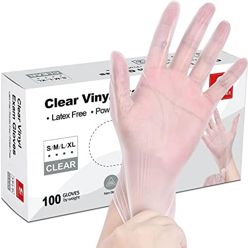 Schneider Clear Vinyl Exam Gloves Latex-Free 4 mil disposable food-safe hypoallergenic