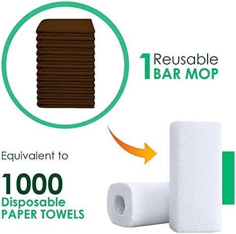 ZUPERIA Bar Mop Towels - 12-Pack 16x19 100 Cotton