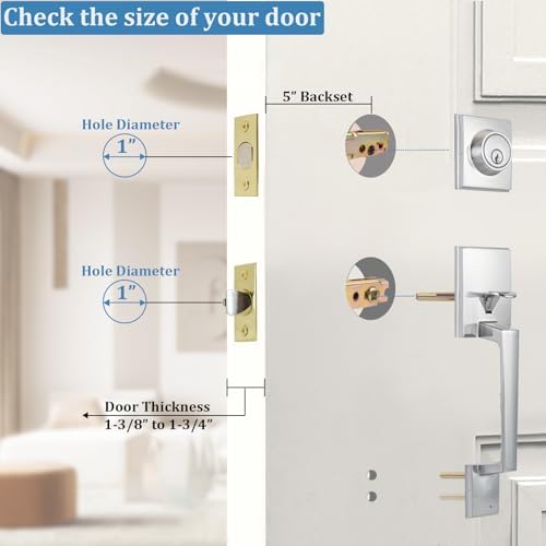 5-Inch Deadlatch Deadbolt Combo Door Lock Replacement for Vintage Entry Doors in Polished Brass