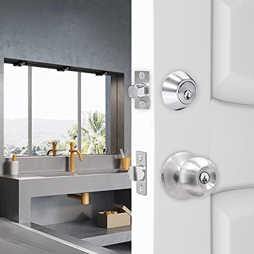 Double Keyed Deadbolt Lock - SATIN STEEL