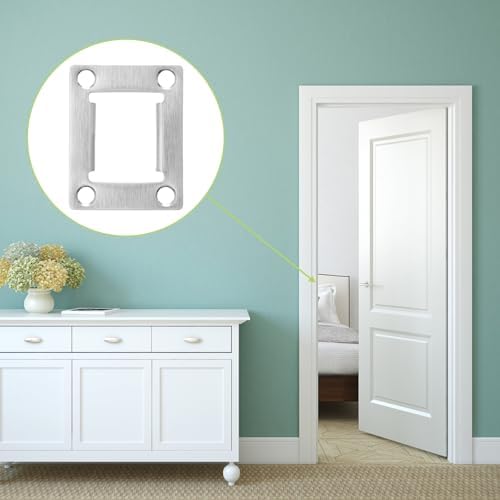 Sturdy stainless steel door strike plate for deadbolt replacement