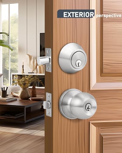 Brotima 3-Pack Door Knob and Deadbolt Set