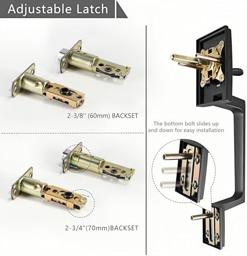 Voxmude Matte Black Front Door Handle Set with Deadbolt and Lever