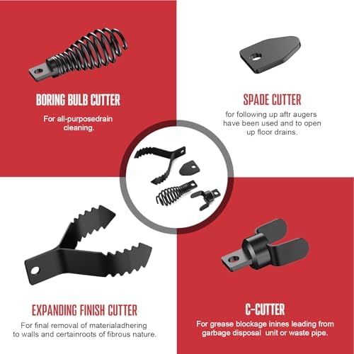4-Piece Drain Snake Drill Attachment for Clog Relief