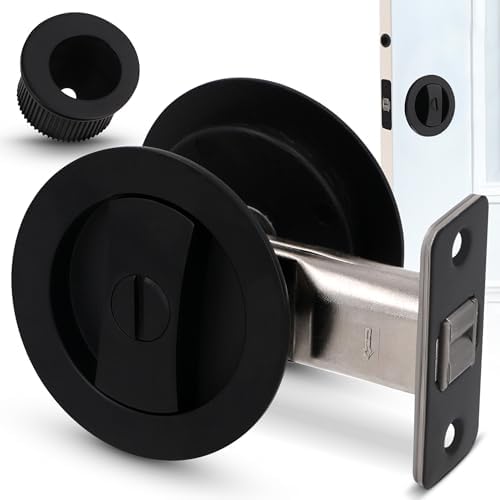 Premium Black Pocket Door Hardware with Matte Black Finish