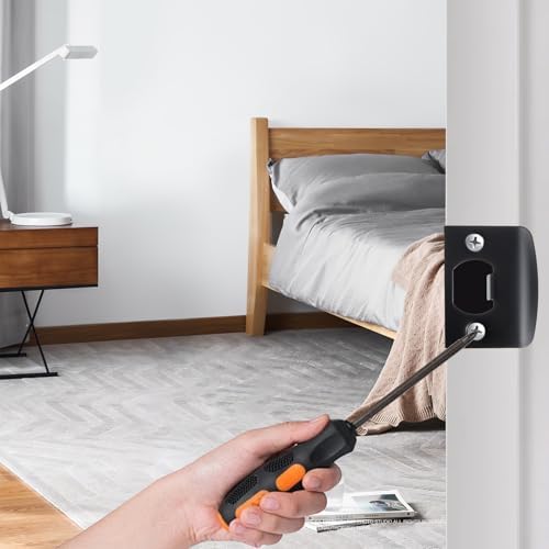 12-Piece Black stainless Steel Door Strike Plate Kit with Matte Finish