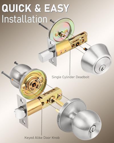 Brotima 3-Pack Door Knob and Deadbolt Set