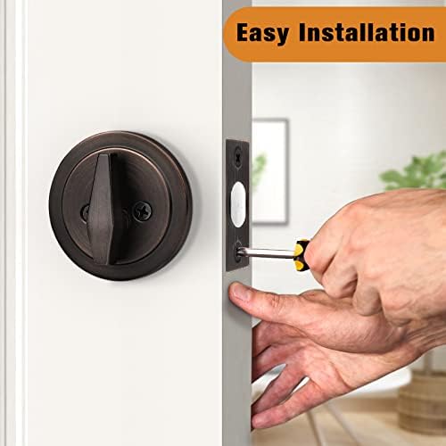 Probrico 2-Pack Keyed Alike Single Cylinder Deadbolts Oil Rubbed Bronze