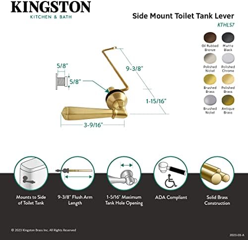 High-Quality Brass Side Mount Toilet Tank Lever Antique Brass