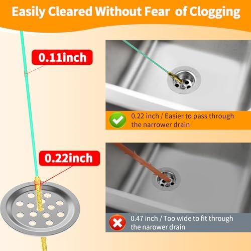 Unbreakable 50 Inch Sink Drain Snake Hair Remover