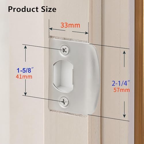 10-Piece Stainless Steel Door Strike Plate Kit for Deadbolt Replacement