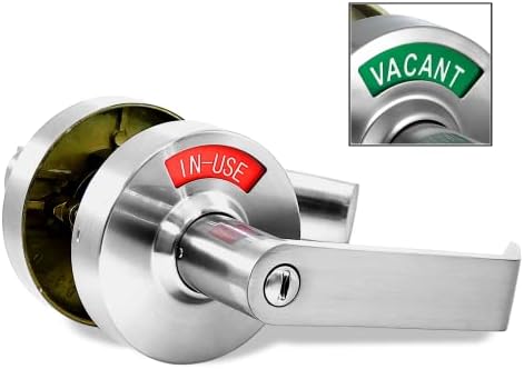 VIZILOK Commercial Door Lock with Vacant Indicator Satin Chrome ANSI Grade2