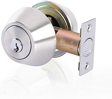 Double Keyed Deadbolt Lock - SATIN STEEL