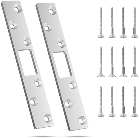 RO6G 72001 2 Set Satin Nickel Lock Strike Plate with Screws