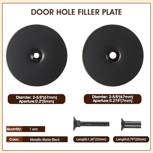 Pelopy Door Hole Filler Plate 2-58 Matte Black