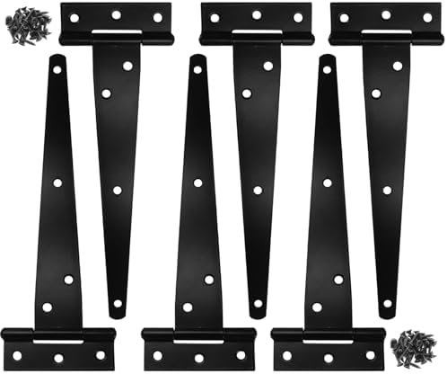 Murtenze 8 Inch Heavy Duty T-Strap Hinge 6 pcs