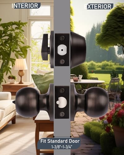 Brotima Entry Door Lockset 3-Piece Oil Rubbed Bronze Deadbolt Set With Keyed Knobs