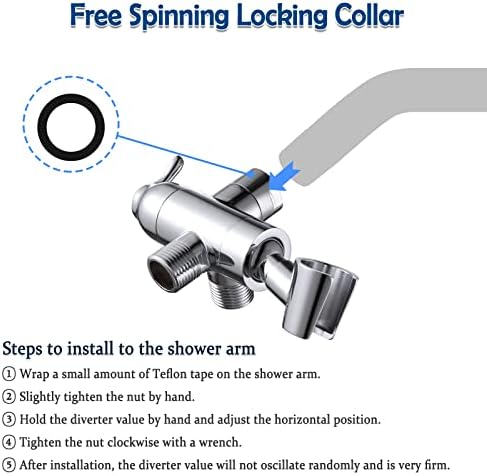Premium G12 Brass 3-Way Shower Diverter with Handshower Mount
