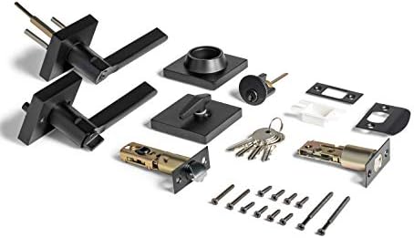 Modern Door Access Set Iron-Black Finish
