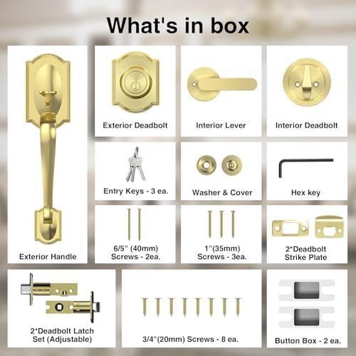 Calzibeno Front Door Handle Set with Reversible Lever Design