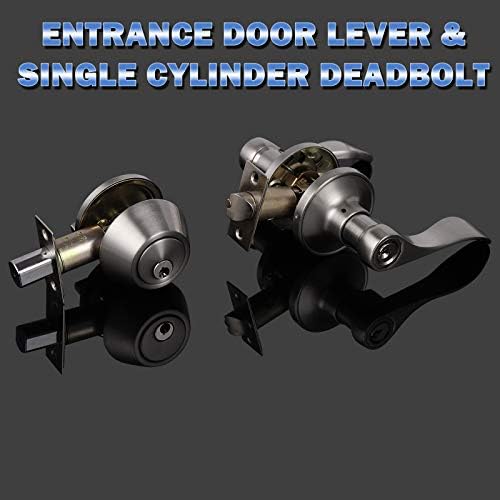 Two-Piece Front Door Lock Set with Knurled Deadbolt