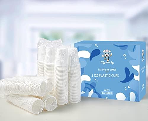 Lilymicky 500-Pack Disposable White Plastic Cups