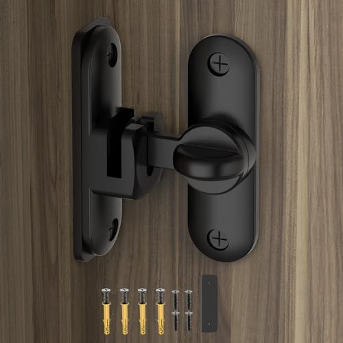 Barn Door Lock - Small 90180 Degree Black 1-Pack