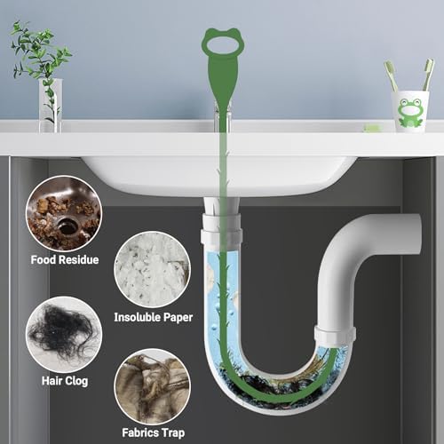 Reliahom 6-Pack 27-inch Drain Snake Sink Hair Catcher Kitchen Bathroom Drain Cleaner