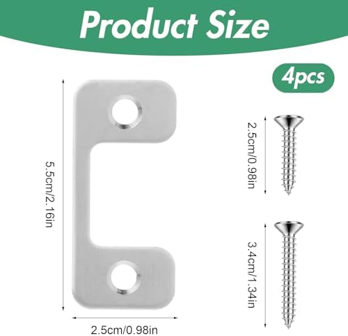 4pcs Adjustable Door Strike Plate for Exterior Doors